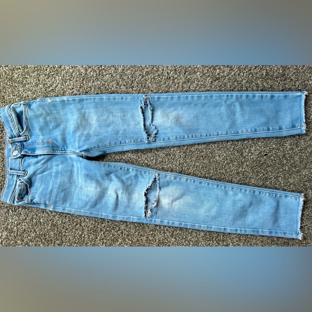 Girls 8 Old Navy Rockstar Jeggings Extra High Rise Distressed Knee